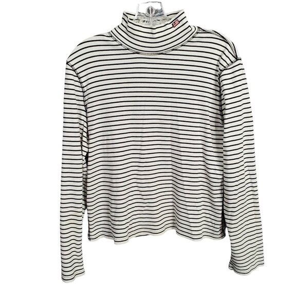RL Polo Jeans Juniors Sz XL Turtleneck Flag Logo Lightweight Cotton Knit Striped - Picture 3 of 9